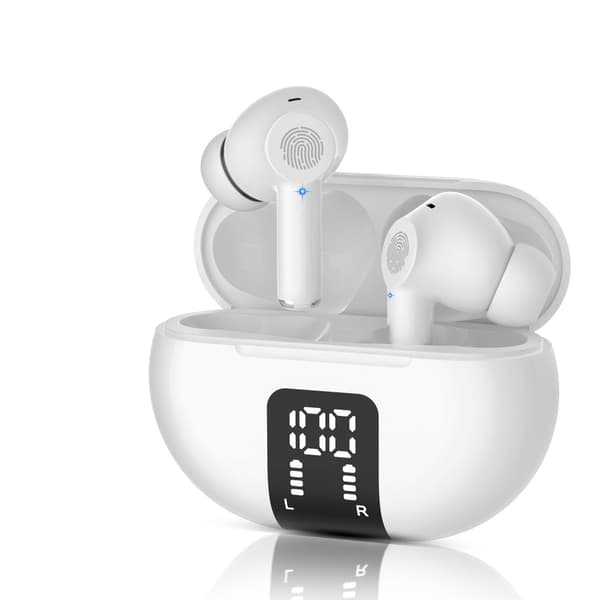 【03】Bluetooth 5.3 trådløse hovedtelefoner - HiFi stereolyd, vandtætte in-ear-øretelefoner med mikrofon til iPhone/Samsung/Android, sort