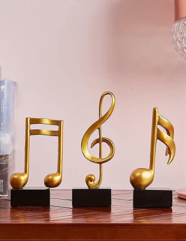 st Dekorativ Figur Node Skulptur Statue Moderne Musik Kunst Harpiks Guld
