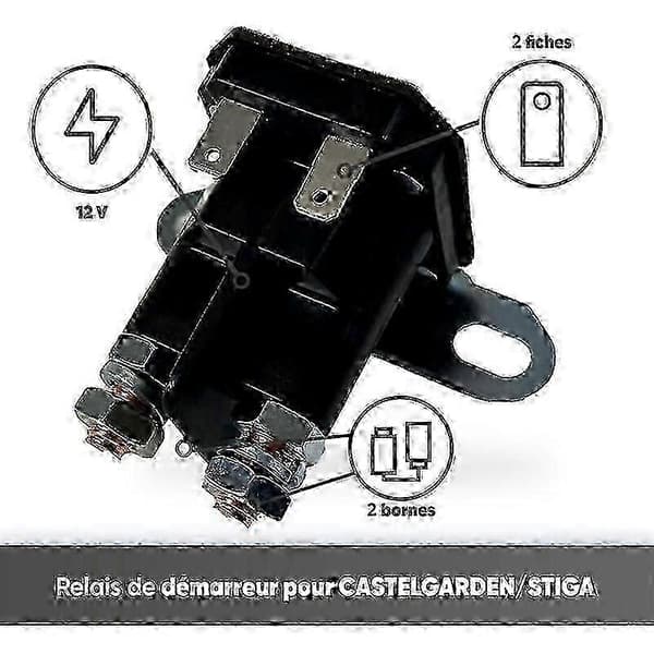 Stiga Castelgarden Havetraktor Startrelæ - Sidemonteret 2-polet - Ny 5/28