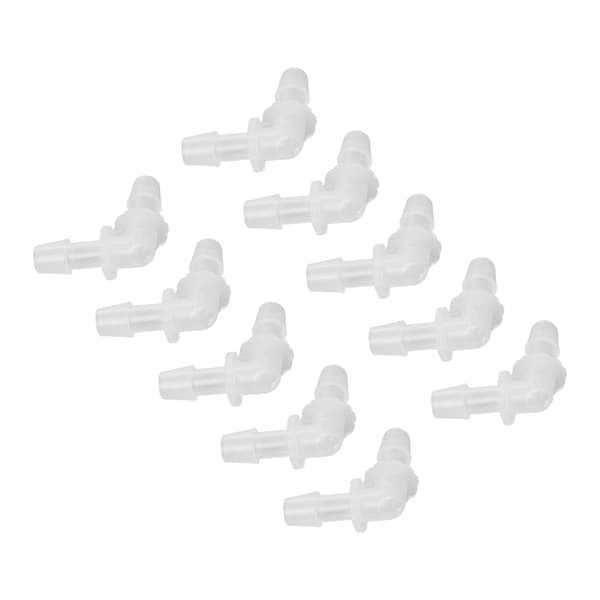 10 st Rörböj 90 Graders Anslutningsadapter L-form Lik Diameter Plastkopplingar 7,9 mm