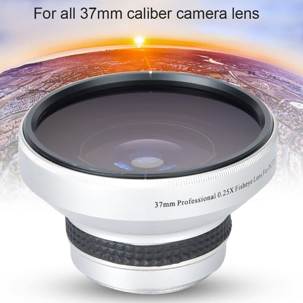 Silver Stark Användbarhet 37mm 0.25X Super Fisheye Extra Objektiv för 37mm Kaliber Kameraobjektiv