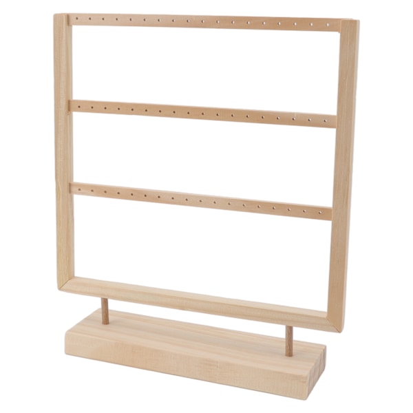Øreringe Organizer Stand Log Farve Træ Øreringe Smykkeholder Opbevaringsdisplay Stand til Hængende Øreringe 3 Lag