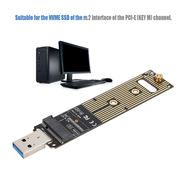 JMS583 M.2 NVME till USB3.0 Mobil Riser-kort för PCI E (KEY M) M.2 NVME SSD Expansionskort