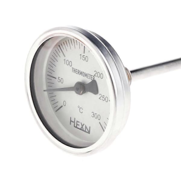 Kompakt bimetallisk termometer 50/100/150/200/300 ℃ termometer i rustfrit stål 1/4PT-forbindelse bruges til rørledninger 150 degrees