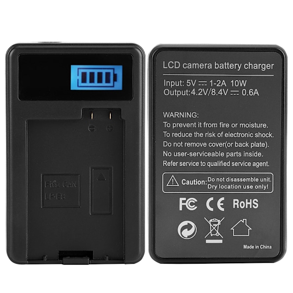 LP-E8 Kamerabatteri LPE8 + LCD Enkelt Oplader til Canon EOS 550D 600D 650D 700D