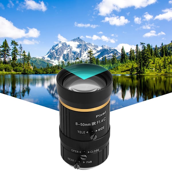 8-50mm 3MP 1/2 Manuellt Bländare C-Mount Säkerhetskameralins CCTV