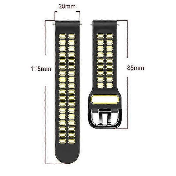 Garmin Venu Sq 20mm sekavärinen silikoniranneke FMNH Black Yellow