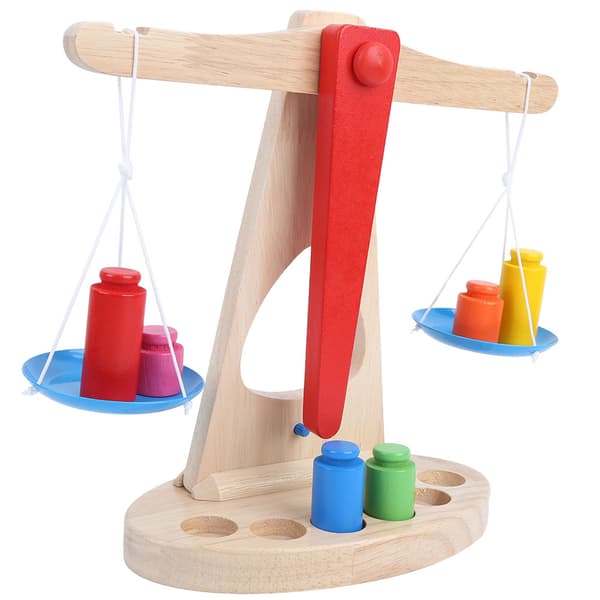 Vægt i træ til balance, pædagogisk legetøj til børn, børnehave, matematikundervisning