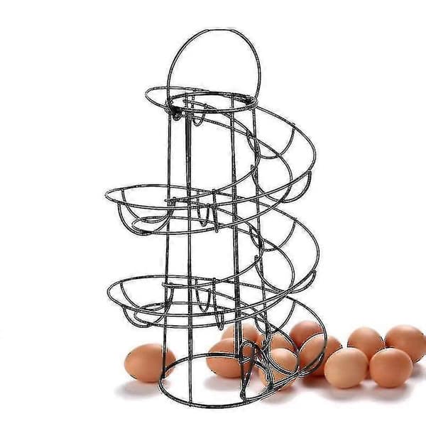 Bärbart kök kreativt spiraläggställ multifunktionellt förvaringsställ för ägglåda äggförvaring