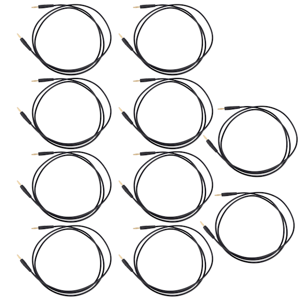 10-pack Banankontakt Testkabel Svetsad Hane till Hane Testkabel för Hemindustri 0.44mm² Svart