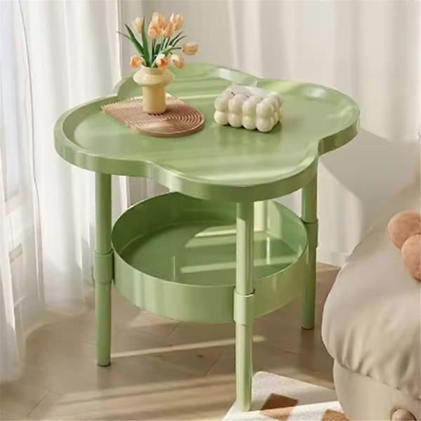 【03】Soffa Sida Flera Sovrum Litet Bord Rum Förvaringsbord Balkong Dubbla Lager Soffbord Green