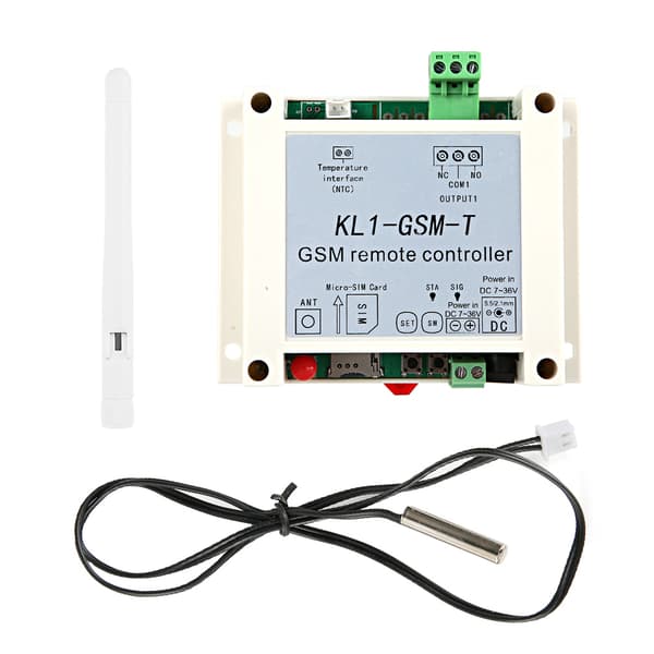 7-36VDC Övervakning Fjärrkontroll GSM Temperatur Termostat Kontrollsensor
