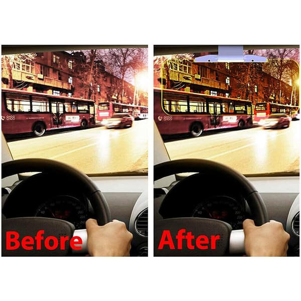 HD Car Sun Visor - Anti Glare for Day Night Driving - Adjustable Sunshade and Night Vision Extender