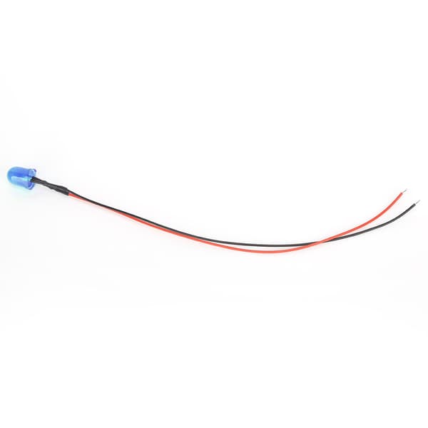 Blå 10mm LED Lamp Beads - 50st, 12V, 0.06W, med 20CM 26AWG Ledningar