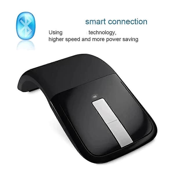 Ultratunn vikbar optisk bågmus 2.4G/Bluetooth trådlös mus Ergonomisk tyst 3D-pekmus Kontor Spel Bluetooth Black Bluetooth