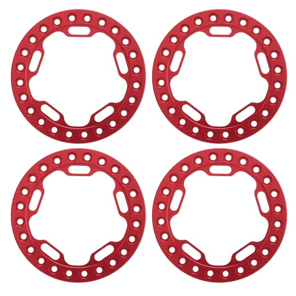4 stk Hjul Ydre Beadlock Ring 1,9 Tommer Udskiftnings Hjul Beadlock Ringe til 1/10 RC Biler Rød