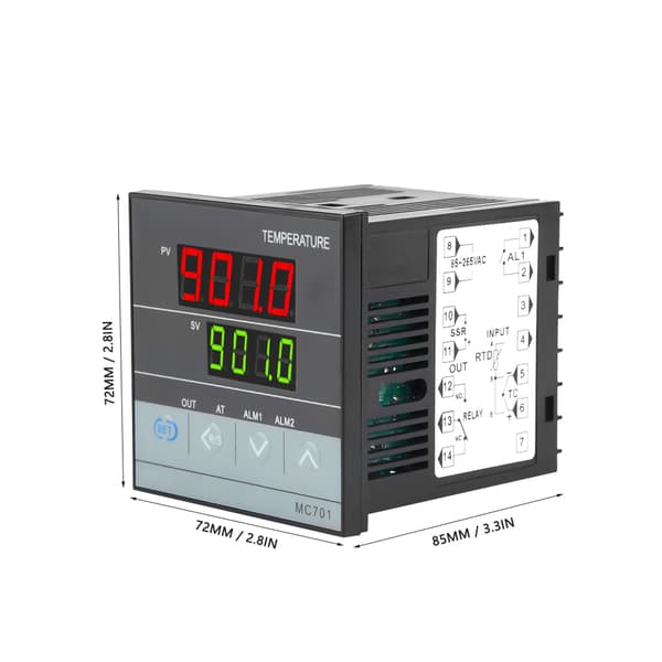 Digital Temperaturkontroller MC701 - K Typ PT100 Sensor, Relä SSR Utgång (1 Styck)