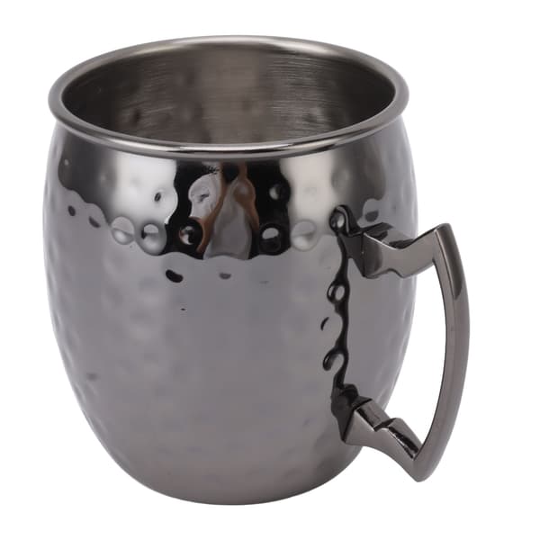 Moscow Mule Krus 600ml Kapacitet Rustfrit Stål Øl Cocktail Kop Drikke Krus til Hjemmebar Prikket Sort