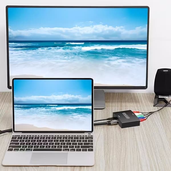 Komponent til HDTV-adapter, YPbPr til HDTV-konverter + R/L, Komponent 5RCA RGB til HDTV-konverteradapter