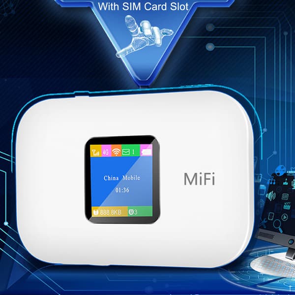 Bärbar 4G LTE WiFi Hotspot med SIM-kortplats - 150 Mbps hastighet, Stöder 10 användare - Perfekt för resor