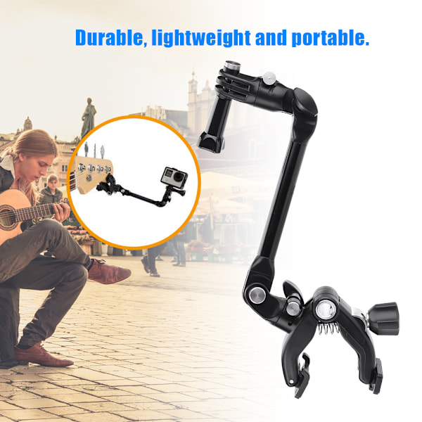 K6 Gitarrklämma 360 Rotation Monopod Fäste Armstativ Klämma för Gopro Xiaoyi Sjcam