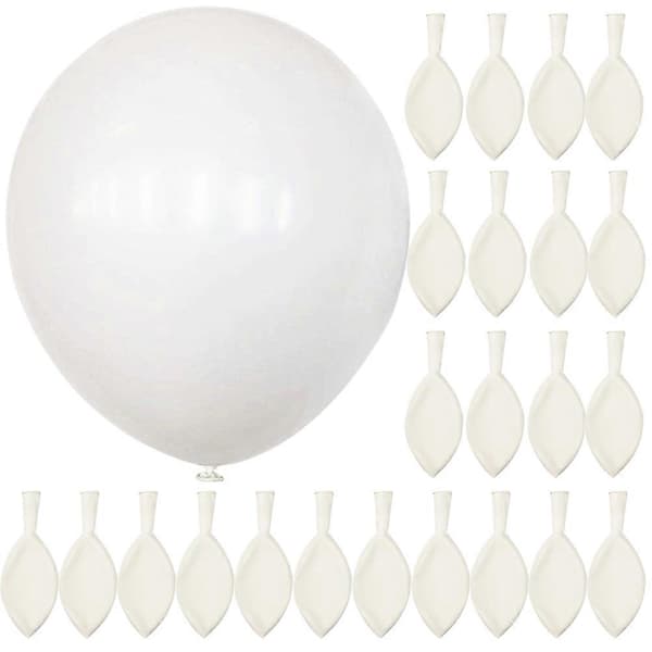 100 stk. hvide latexballoner 25 cm, festballoner, bryllupsballonsæt til hvid temafest