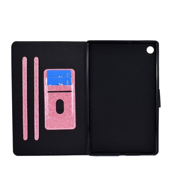 【03】Samsung Galaxy Tab A9 Glitter Läderfodral Rosa