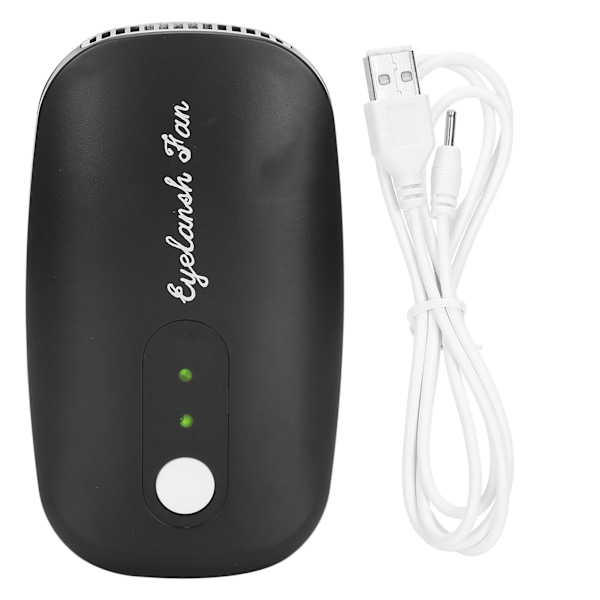 Ögonfrans Mini Blåstork Fläkt USB Uppladdningsbar Ögonfransförlängning Lim Torkfläkt Svart