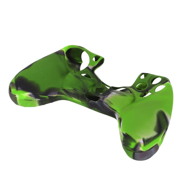 Silikoneetui Skridsikker Beskyttende Grebsovertræk med 1 par tommelfingergreb til PS4-controller (camouflagegrøn til PS4 silikonehylster tommelfingergreb)