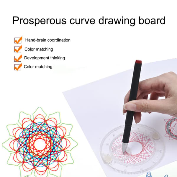 Spiralritningslinjal Leksaker Intellektuell Gåva Konstdesignbräda för Barn