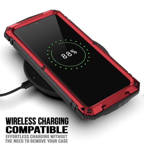 Samsung Galaxy S21+ 5G R-JUST metalli + silikonikuori Red