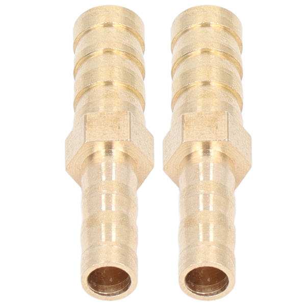 2 stk. Barbed Fitting Splicer Messing Slange Studs Reducer Hex Reducerende Studs Connector 8mm(5/16in) til 6mm(1/4in)