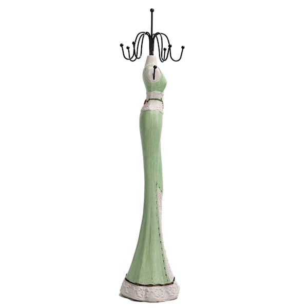 Halskæde Display Stand Model Formet Smykker Øreringe Opbevaringsholder Organizer Rack Grøn