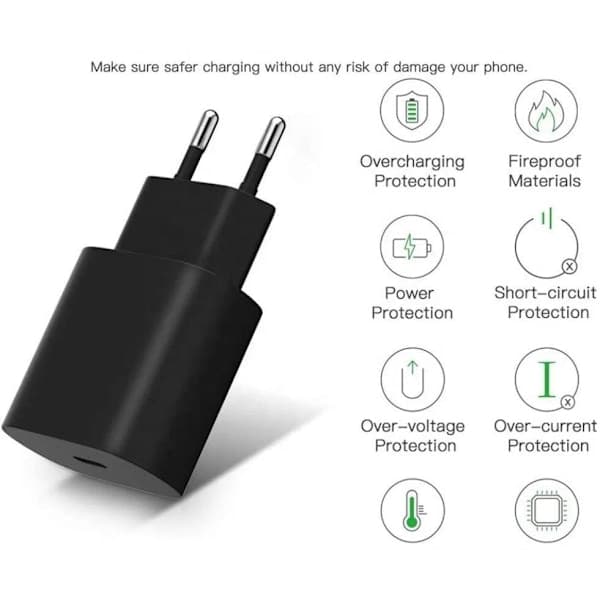 【03】iPhone Hurtigoplader USB-C 20W Strømadapter med 1m Kabel (NT) 1-Pak iPhone 1-Pak 1-Pack iPhone