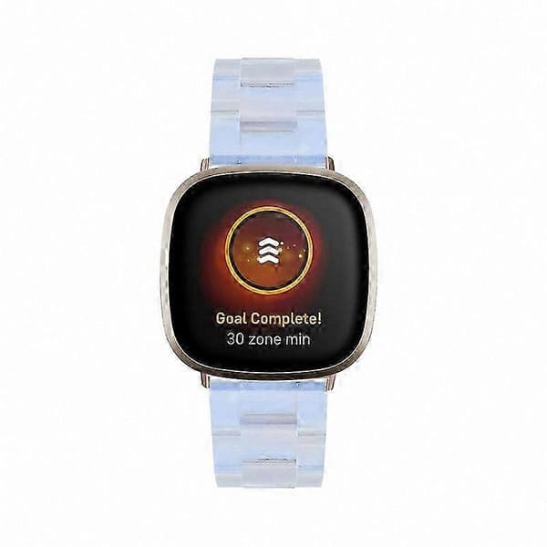 20 mm harpiksrem med spænde i rustfrit stål til Fitbit Versa 4/Sense 2 udskiftningsurrem Baby Blue