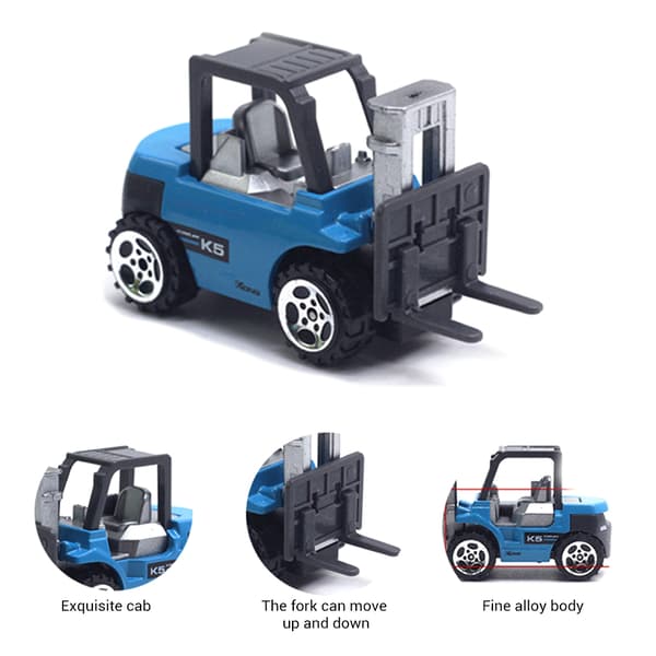 6 st Mini Byggfordon Billeksaker Barn Legering Grävmaskin Lastbil Bilar Set Present till Barn