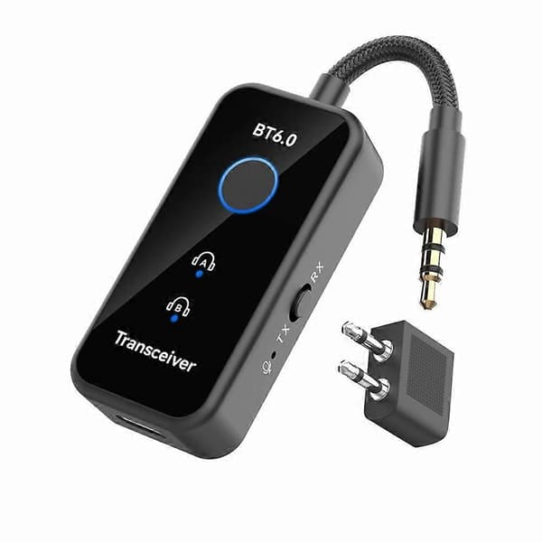 Bluetooth 6.0 trådløs lydsender og -modtager 3,5 mm-stik AAC/SBC indbygget isolerings-IC til Bluetooth-enhed Black