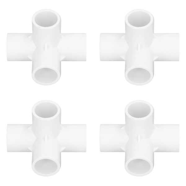 10 STK 6-vejs rørfittings PVC-plastikrør Hjørnealbueforbindelse 20 mm indvendig diameter hvid