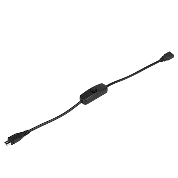 Micro USB hun til han forlængerkabel med 501 knapkontakt til Raspberry Pi