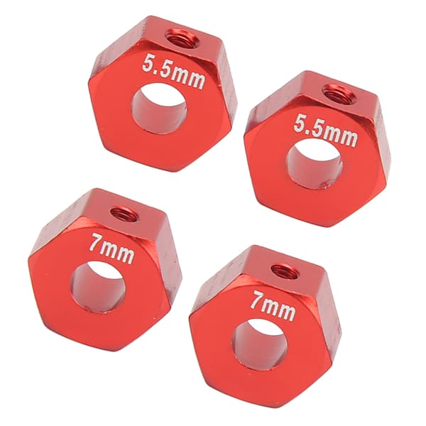 RC hjulnav hex aluminiumlegering 12 mm diameter 5,5 mm 7 mm tykkelse tilbehørssæt