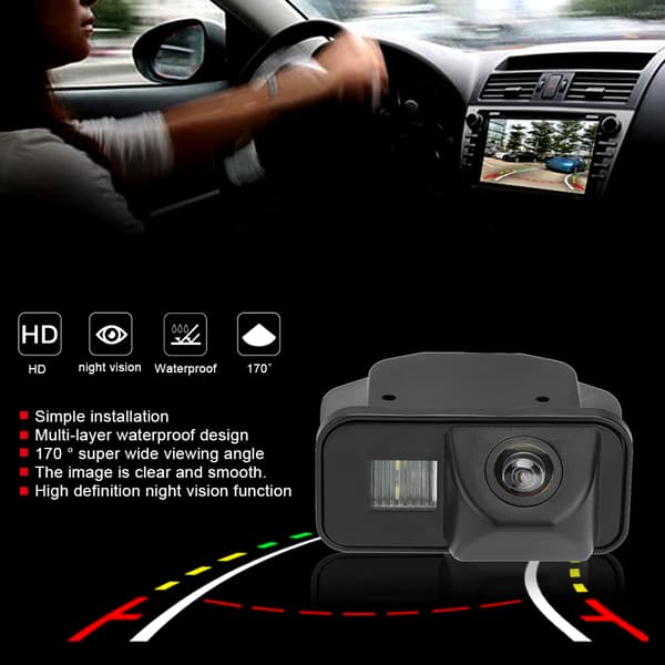 HD Backkamera 170° Vattentätt Parkeringssystem för Bil Passar Toyota Corolla/Vios
