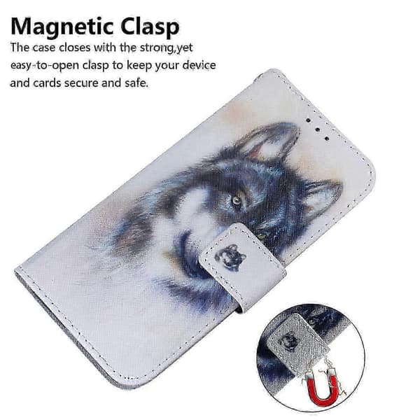 Til Samsung Galaxy A06 4G Pung Etui Mønstertryk Læder Telefoncover Multicolor Wolf