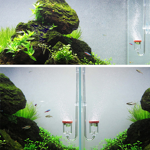Akryl Akvarium Koldioxid Transparent Bubbelräknare Refiner Fisk Tank Vattenväxter CO2 Atomizer DiffuserM