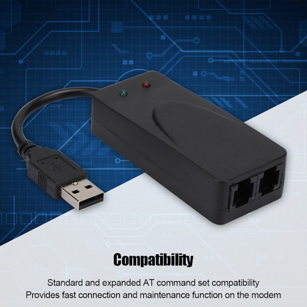Faxmodem Dubbelport USB2.0 56K Extern Modemdrivrutin för Win 7/Win 8/Win 10/Win XP