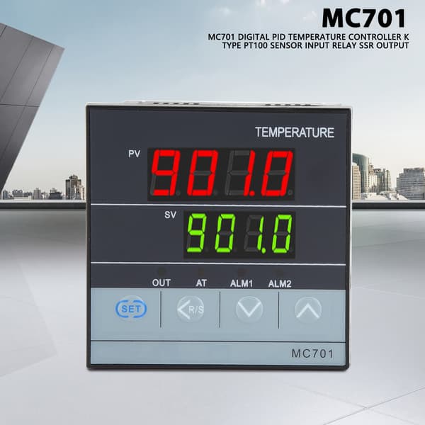Digital Temperaturkontroller MC701 - K Typ PT100 Sensor, Relä SSR Utgång (1 Styck)