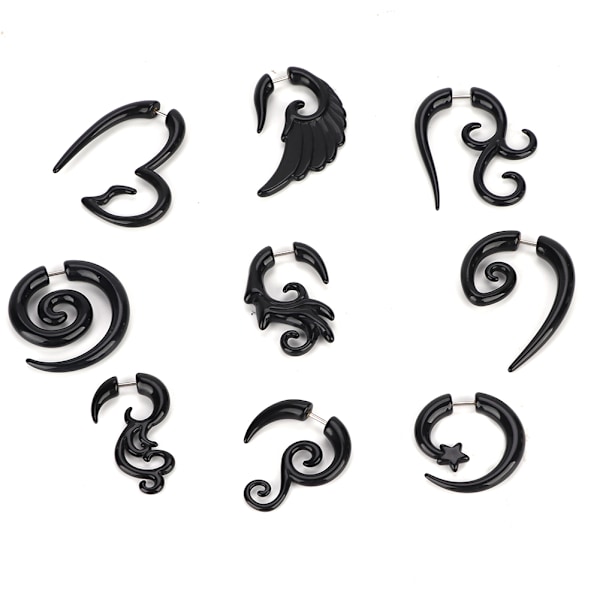 9 st / Set Akryl Örhängen Punk Stil Öronstift Piercing Smycken