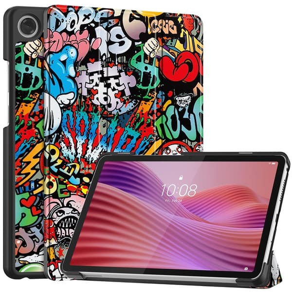 【03】Tri-fold etui til Lenovo Tab One - Graffiti flerfarvet multifärg multicolor