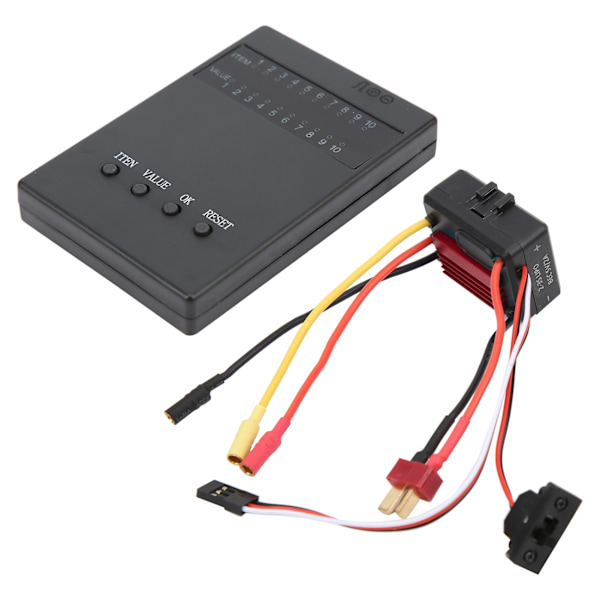35A Harjaton ESC Sähköinen Nopeudensäädin Ohjelmakortti Sopii 1/18 1/16 RC Automalliin (Punainen)