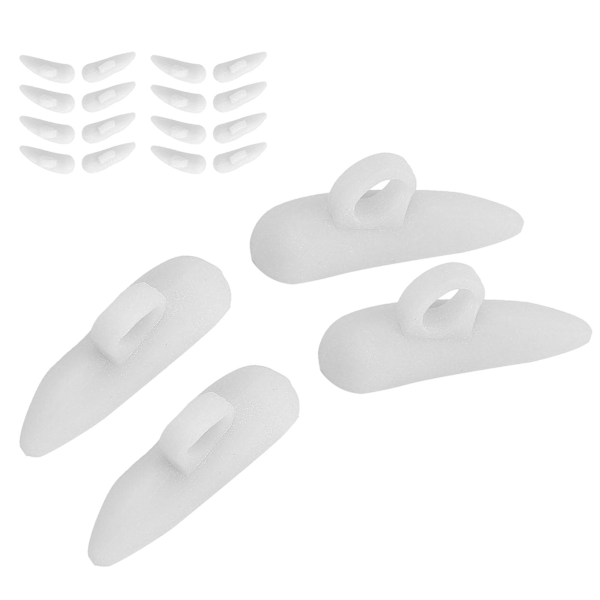 10 par Hammer Toe Cushions Pad SEBS Corrector Mellemtå Enkelt Hul til Voksne Hvid