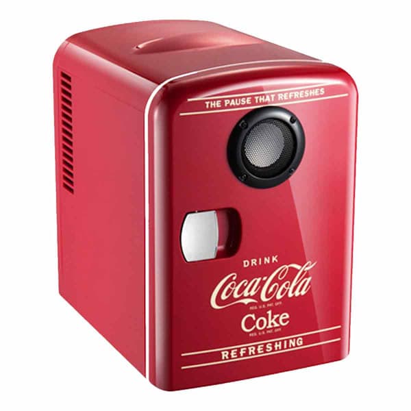 【03】Coca-Cola 12V Portable 4 Liter/6 Can Thermoelectric Mini Fridge/Warmer With Bluetooth Speaker